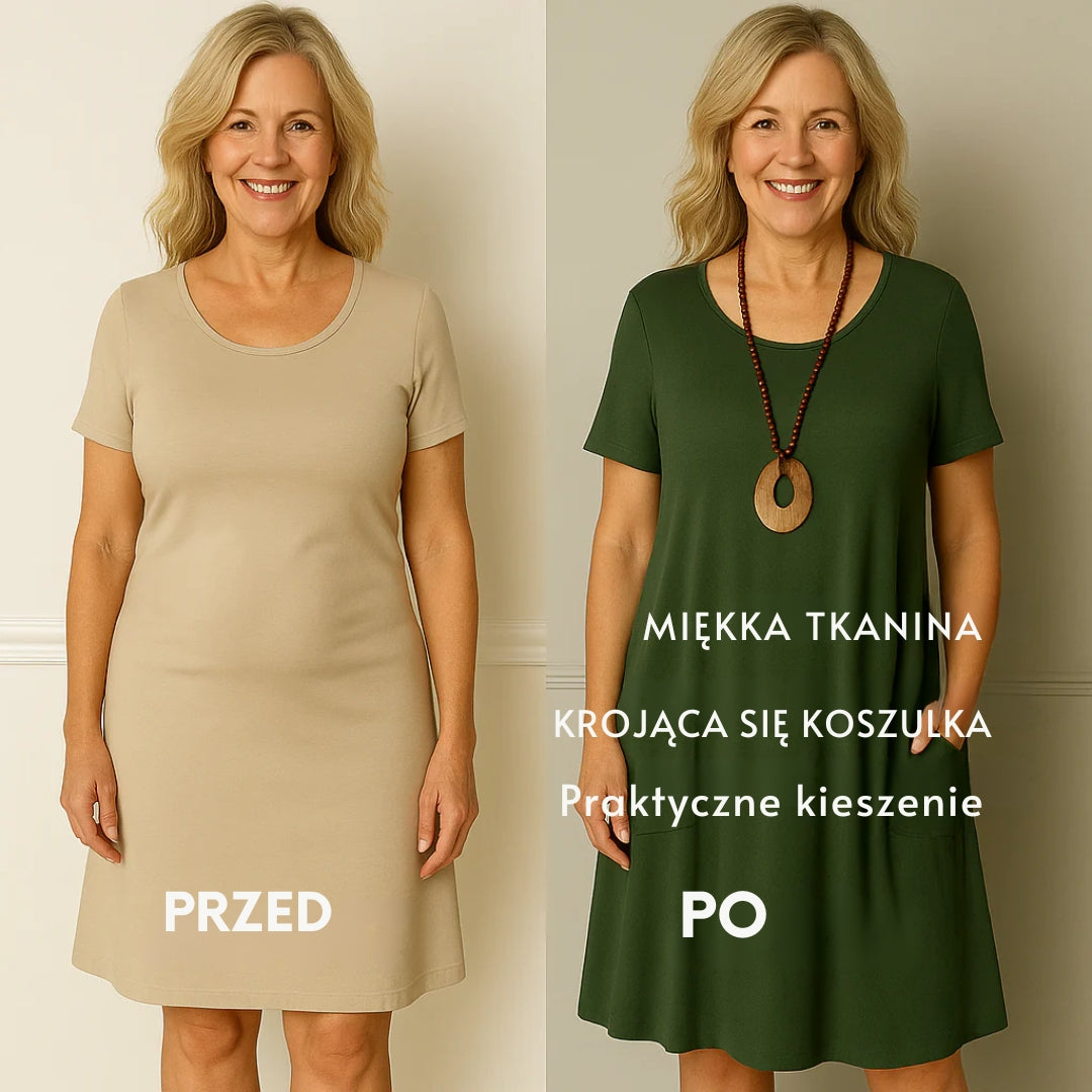 Joanna - Elegancka sukienka z subtelnym zakryciem brzucha