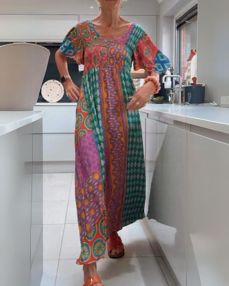 Melania | Kolorowa sukienka w stylu boho