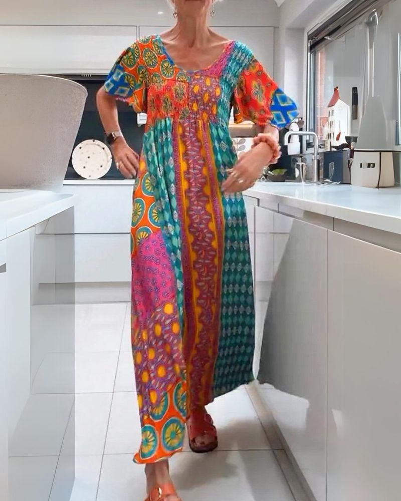 Melania | Kolorowa sukienka w stylu boho