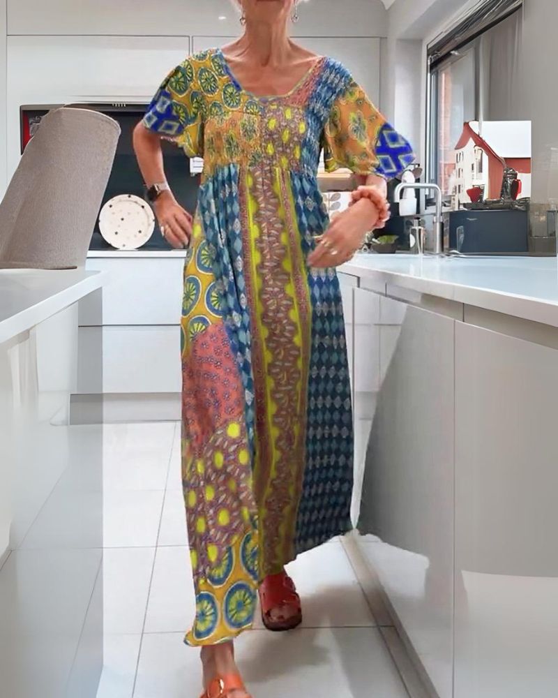 Melania | Kolorowa sukienka w stylu boho