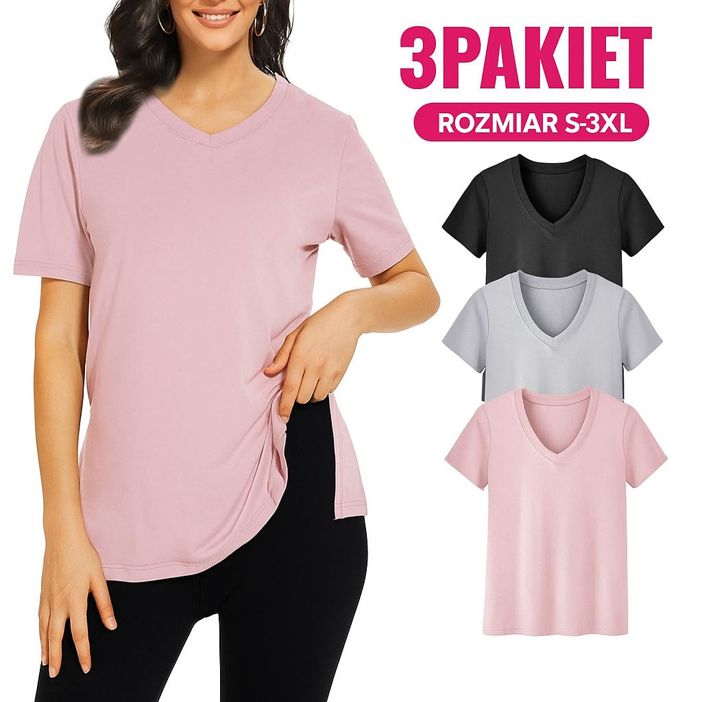Selena - Casualowa koszulka o luźnym kroju (zestaw 3 sztuk)