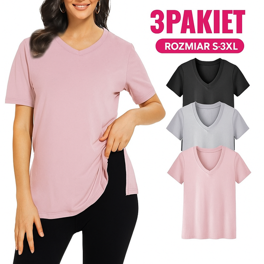 Selena - Casualowa koszulka o luźnym kroju (zestaw 3 sztuk)