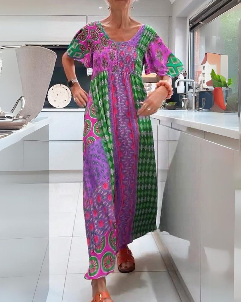 Melania | Kolorowa sukienka w stylu boho