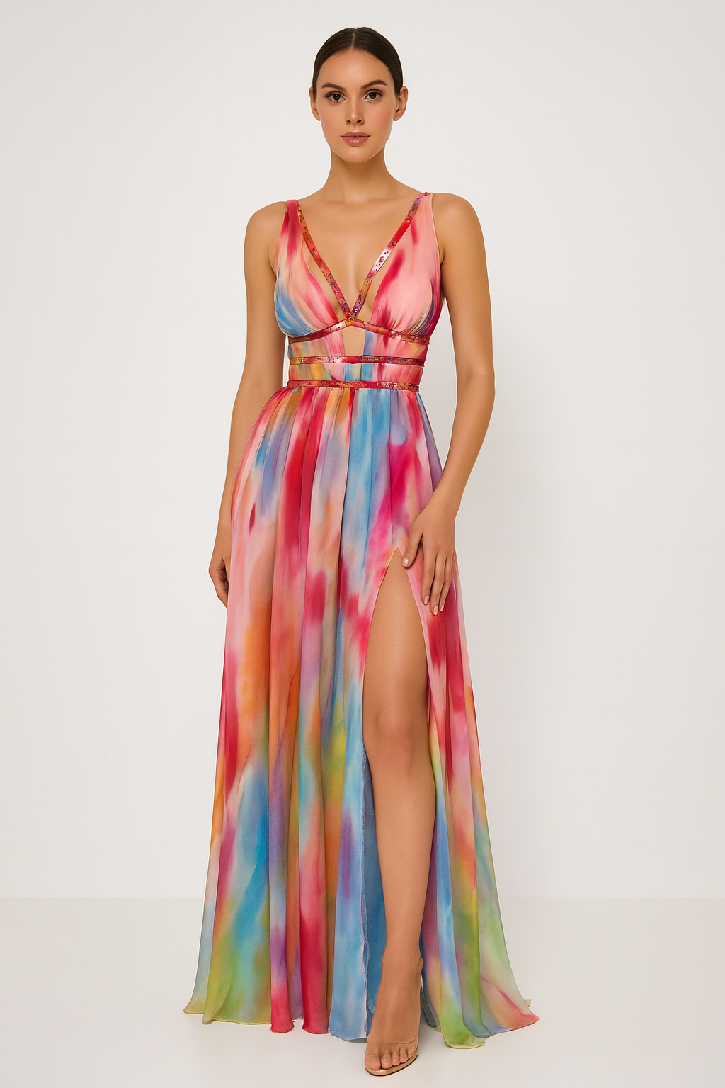 Freya™ | Malowana sukienka maxi