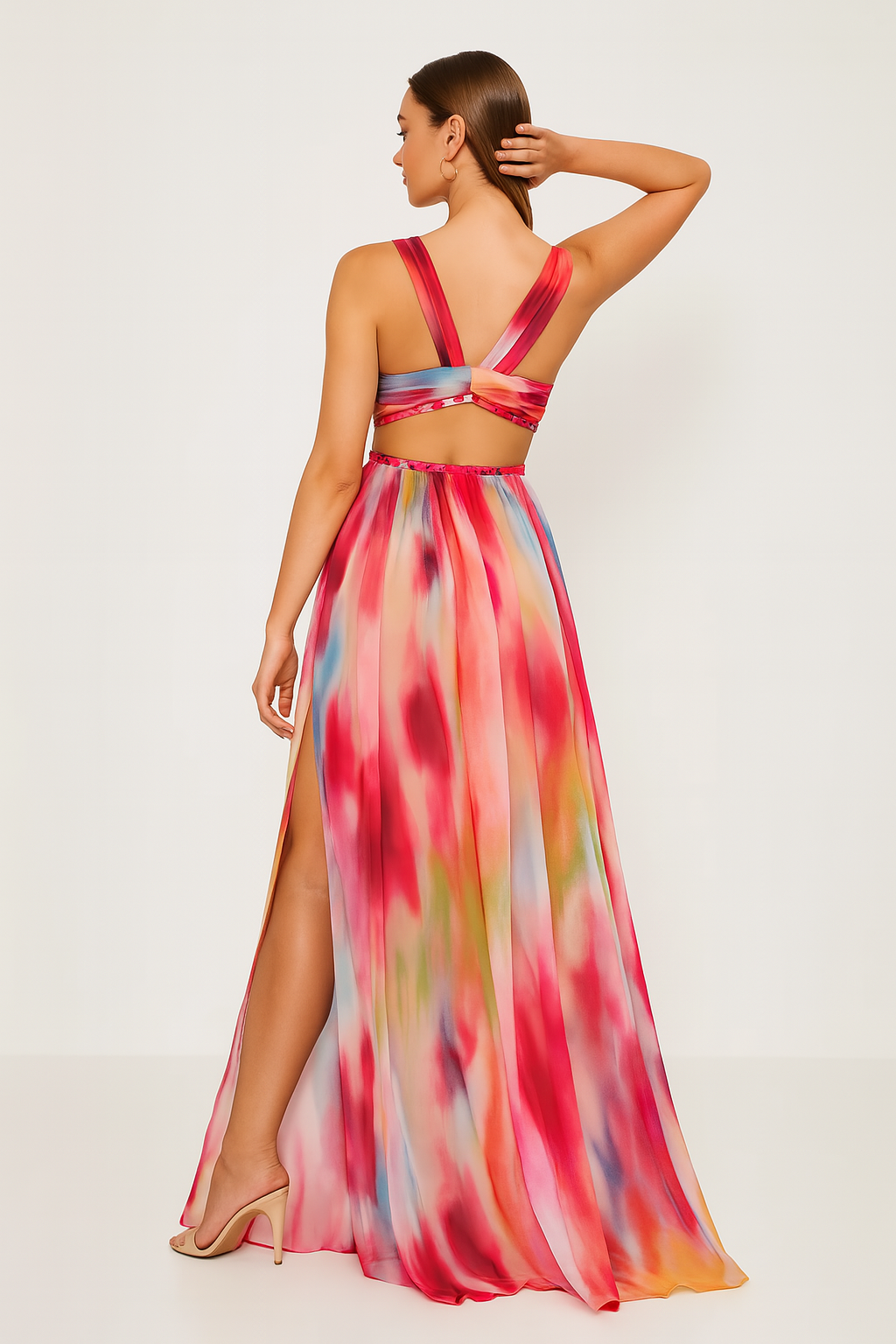 Freya™ | Malowana sukienka maxi