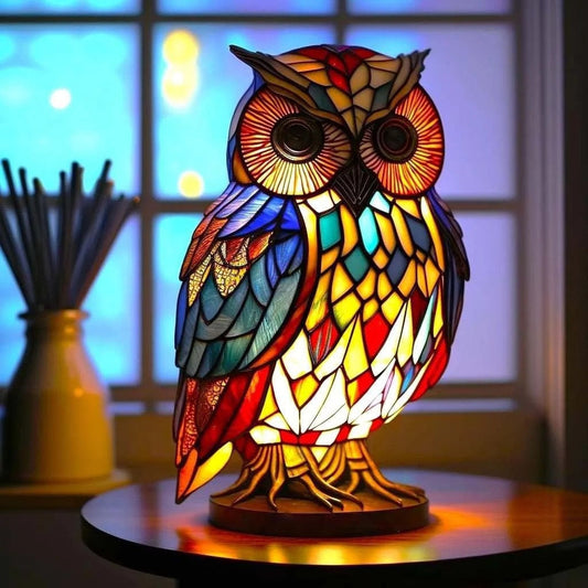 Orion - Lampa Magisk Owl w witrażu