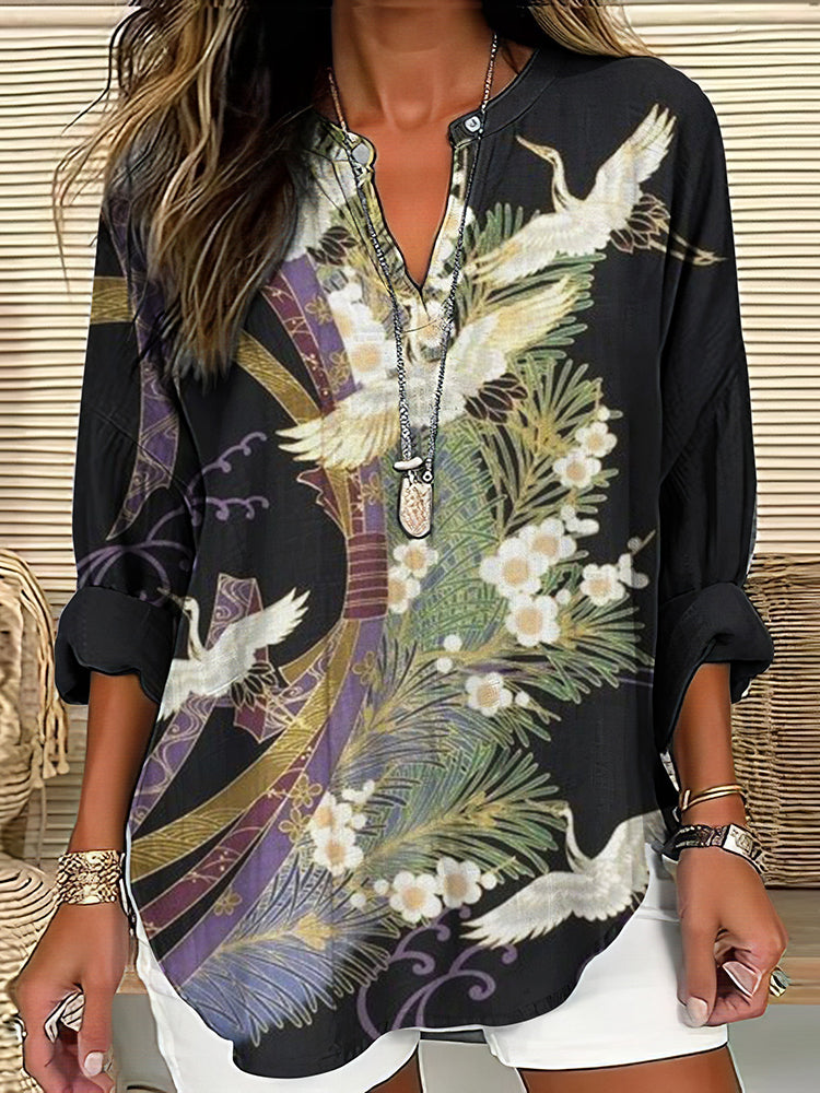 Orielle™ - Elegancka bluzka z nadrukiem w locie